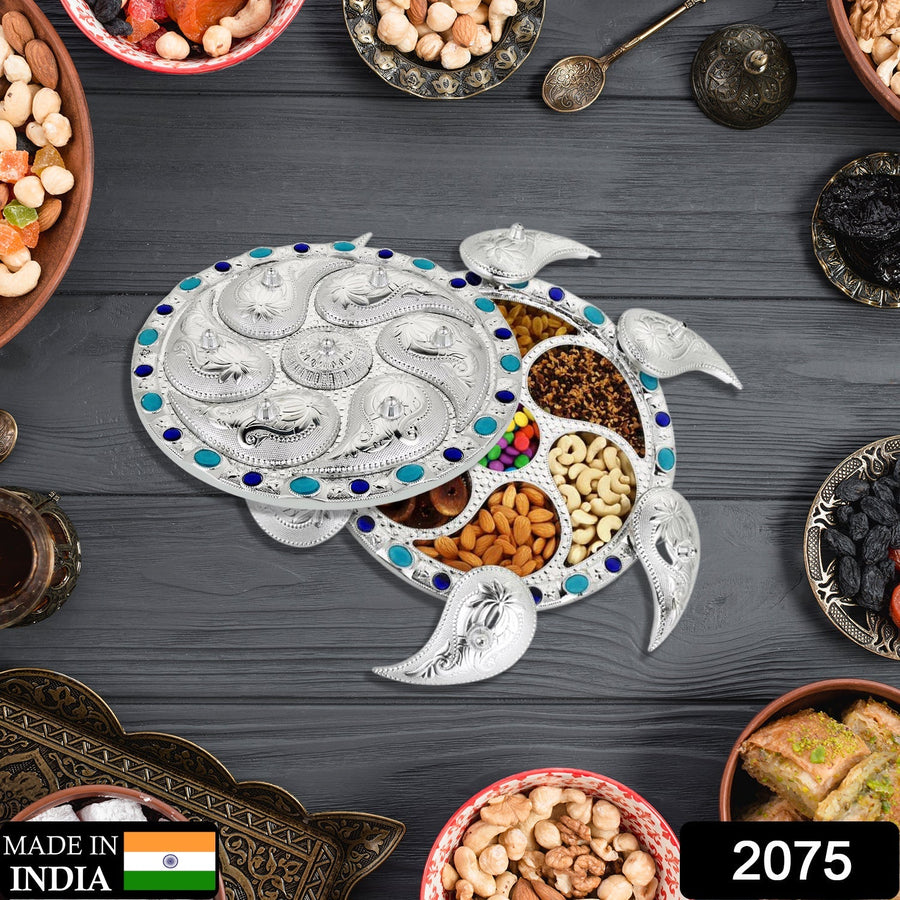 Rotating Dry Fruit Tray – 7-Compartment Snack Server | Lunchie Bunchie