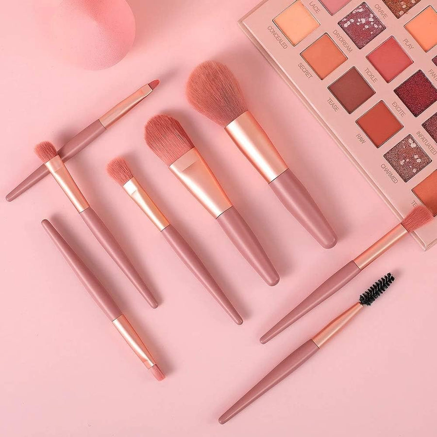 Mini Makeup Brush Set – 8-Pc Portable Synthetic Kit | BeautyBare