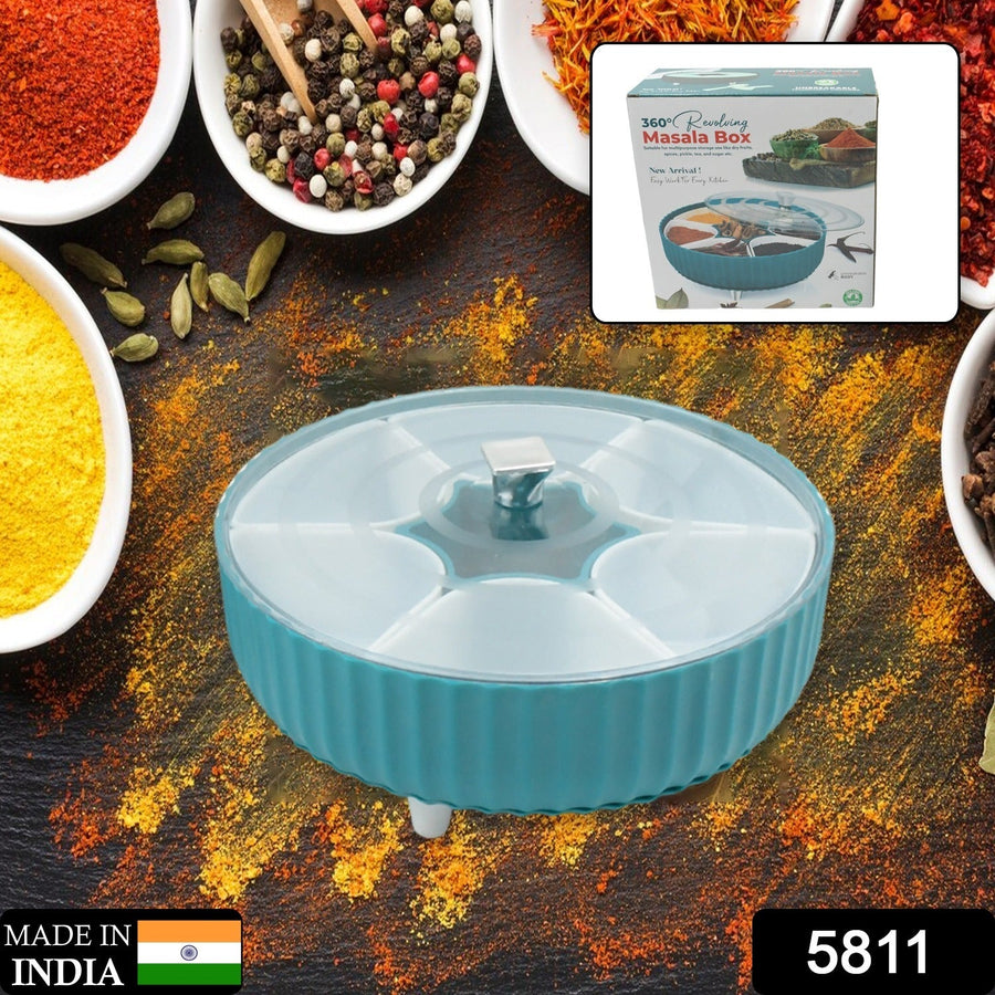 Revolving Dry Fruit Box – 7-Compartment Snack & Spice Organizer | Tidy Table